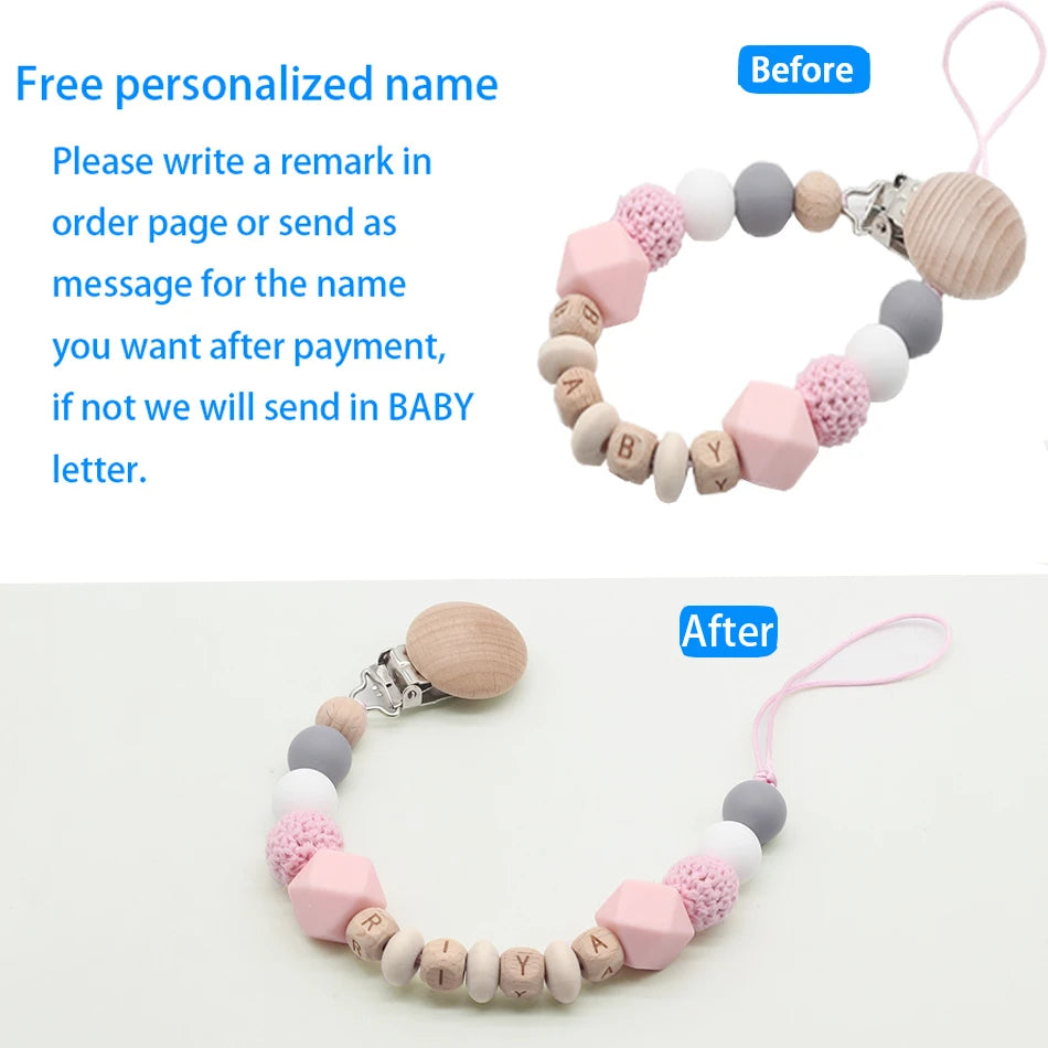 Personalized  Silicone Pacifier Holder